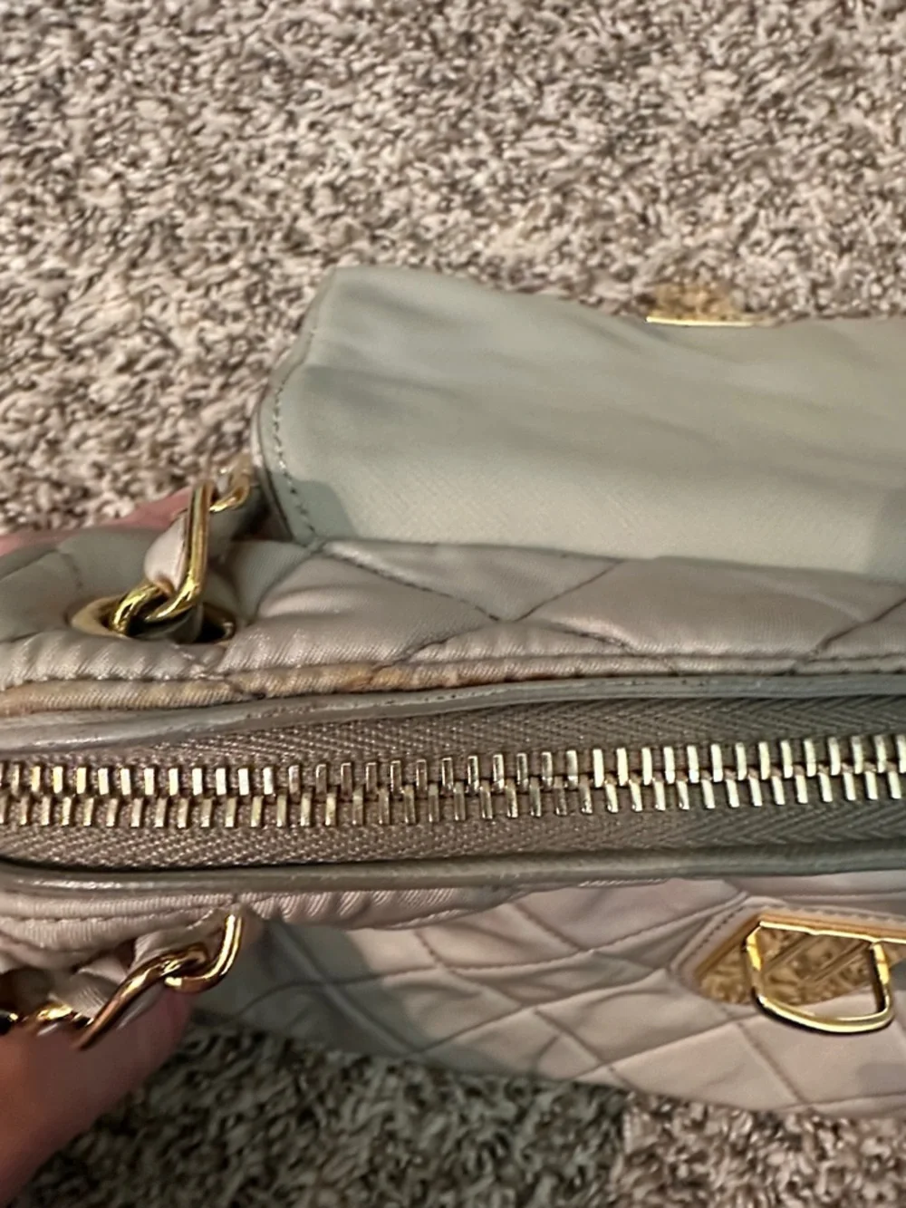 Prada Teessuto Impuntu Quilted Nylon Chain Flap Bag